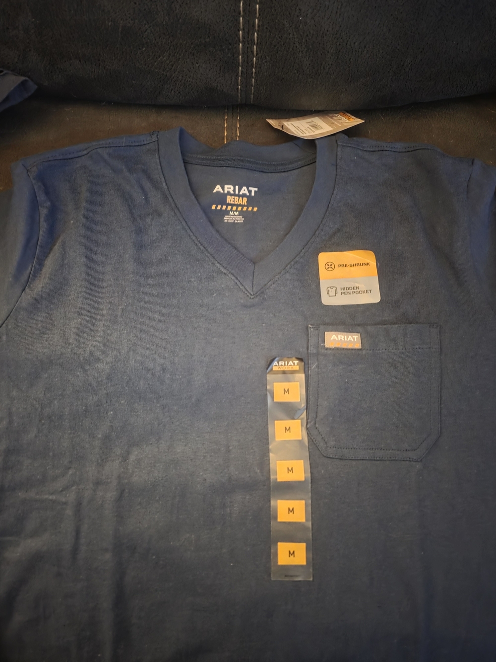 Ariat Men’s Navy V-Neck Pocket Work Shirt